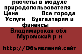 расчеты в модуле природопользователя › Цена ­ 3 000 - Все города Услуги » Бухгалтерия и финансы   . Владимирская обл.,Муромский р-н